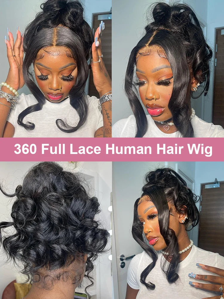 13x6 13x4 Hd Transparent Lace Front Human Hair Wig Brazilian Body Wave Lace Frontal Wig Preplucked 360 Lace Front Wigs For Women