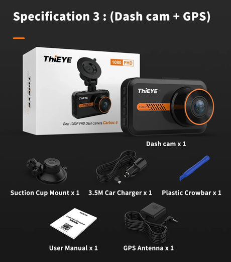 ThiEYE 3.0 Inch Dash Cam Dual Lens 1080P HD Recording Car Camera DVR Car Recorder Stream Media With G-Sensor Motion Detection