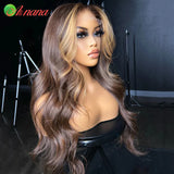 HD 13x4 Lace Frontal Wig Body Wave Ombre Gray Blonde Brown Colored Pre-Plucked Glueless Lace Closure Human Hair Wigs For Women