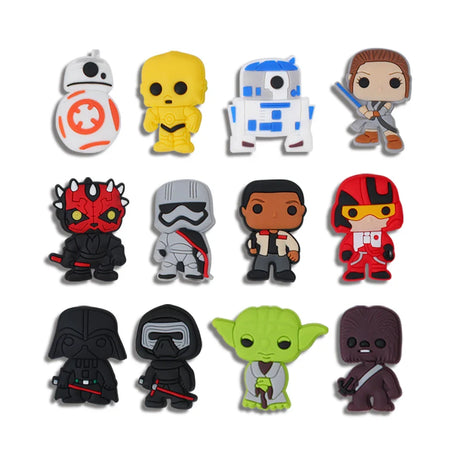 Hot Toy 6-15Pcs/SET Disney Marvel Star Wars Shoe Charms Decorations PVC Clog Accessories  Buckle Wristband Party Gift