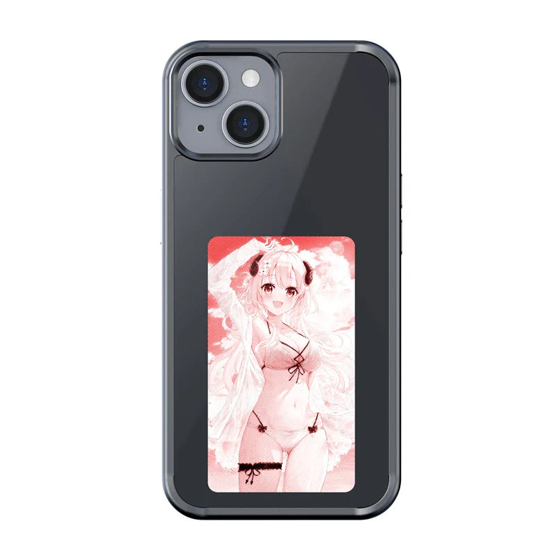 Smart NFC Phone Case For 13 14 15 Pro Max E ink Screen Phone Cover Family Couples Photos Memorable Fundas Anime Characters Cases