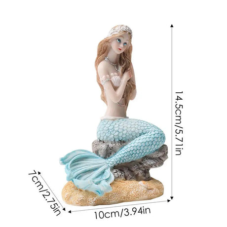 Artificial Aquarium Mermaid Fish Tank Decorations Underwater World Decor Ornament Resin Statue Figurines Miniature Pet Accessory