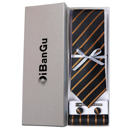 Ties for Men Gift Box Silk Jacquard Necktie Pocket Square Clip Cufflinks Business Wedding Anniversary Accessories Gift Men