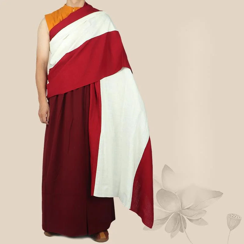 Lamaism Costume Tibetan Buddhism Costume Lama Monk Clothes Guru Clothes Red White Robe Lama Clothing Tibetan Monk Clothing 2023