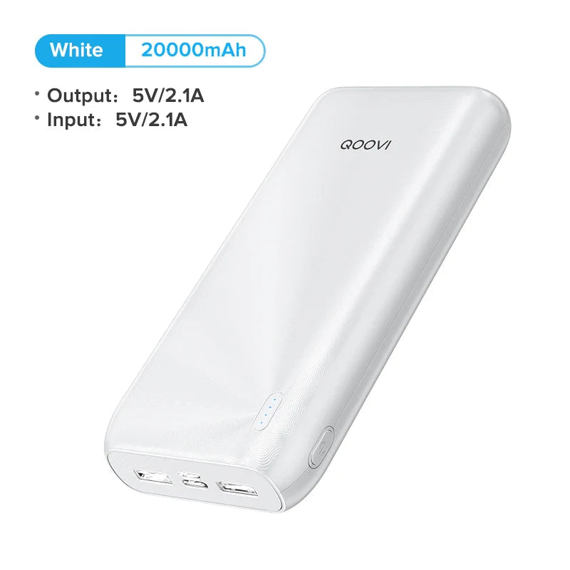 QOOVI 10000mAh Power Bank Ultra-thin Portable Charger For iPhone 13 Xiaomi Samsung Huawei External Battery 10000 mAh PowerBank