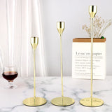 1 Set European Metal Candle Holder Exquisite Candlestick Candelabra Vintage Golden Wedding Decoration Home Living Room Decor
