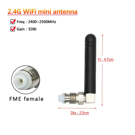 Omni Rubber Duck Mini WiFi Router Antenna for Communication with FME Female Connector, GSM Bend, 2.4G, 433Mhz