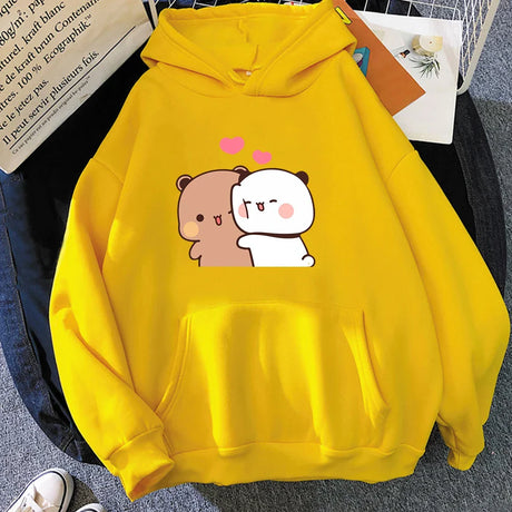 Cartoon Panda Bubu And Dudu Women Plus Size Hoodie Sweatshirt Kawaii Harajuku Round Neck Harajuku Unisex Printed Clothes Tops