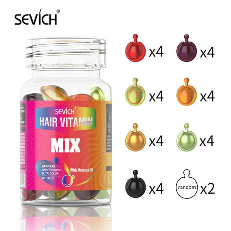 30pcs Women Hair Oil Capsule Smooth Silky Keratin Hair Care Repair Damaged Essence