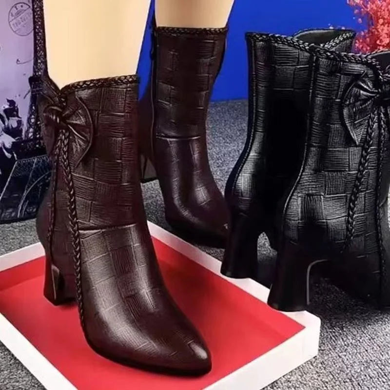 2022 HOT Winter Autumn New Fashion Boots Wedges Round Head Boots Large Size European and American Women's Shoes Winter Fringe