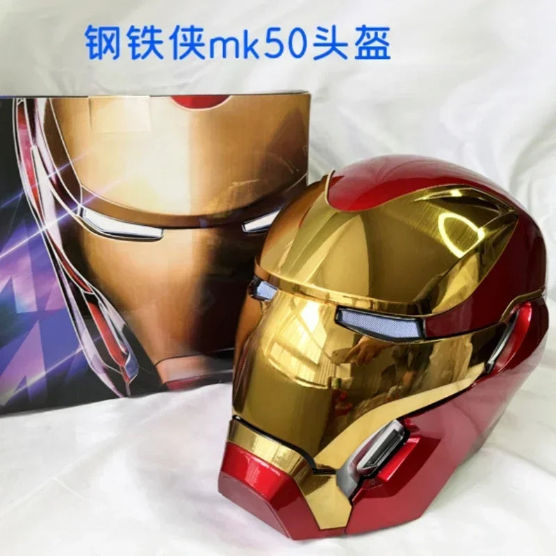 Hot   1:1 Iron Man Mk50 Figures Wearable Voice-Activated Deformation Helmet Around Marvel Animation Derivatives Model Toy Gift