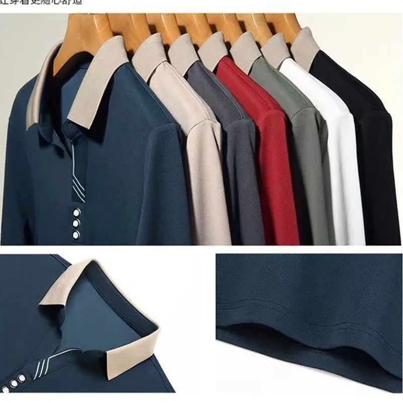 2024 new Fashion Men's Golf T-shirt Spring long sleeves Business leisure Men Outdoor tennis golf Polo Shirt golf wear Clothing