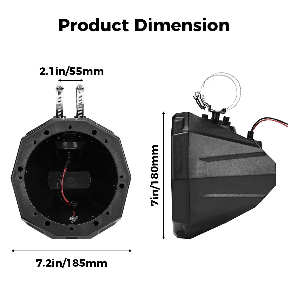 For Can Am UTV ATV Speaker Enclosure Accessories 1.5 - 2" Clamps Compatible with Polaris RZR 800 900 1000 XP Maverick X3