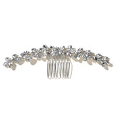 Silver Color Flower Hair Comb Clip Girls Handmade Alloy Pearl Hairpin Bridal Tiaras Wedding Hair Accessory Crystal Hair Jewelry