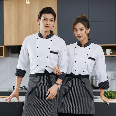 Chef overalls long-sleeved cake shop baker overalls hotel catering kitchen back cook male and female chef uniforms