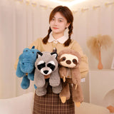 Cute Raccoon Crocodile Sloth Fox Animals Soft Plush Toys Sleeping Pillow Cartoon Stuffed Cushion