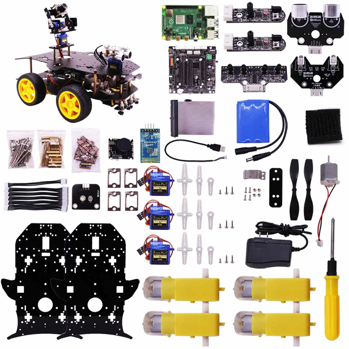 4WD Smart Robot Car Automation Kit For Raspberry Pi 4B Programming Training and Learning STEM Education DIY Electronic Full Set