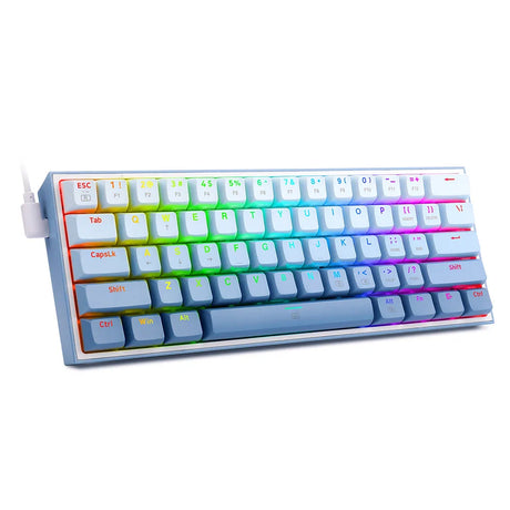 REDRAGON Fizz K617 RGB USB Mini Mechanical Gaming Wired Keyboard Red Switch 61 Key Gamer for Computer PC Laptop detachable cable