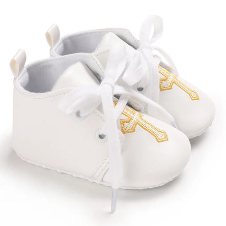 Newborn Baby Shoes Boy Girl Classical Sport Soft Sole PU Leather Multi-Color First Walker Casual Sneakers White Baptism Shoes