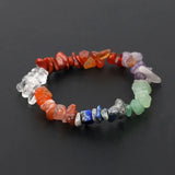 Natural Crystal Gemstone Irregular Energy Stone Bracelet Beads Chips Jewelry Amethys Aquamarine Rose Quartz Bracelets for Women