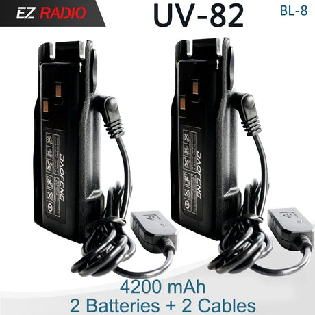 Baofeng UV 82 Battery BL-8 Walkie Talkies Ham Radio 2800mAh Enlarge 3800mah UV82HX Battery UV-8D UV-82HP UV-89 Radio Accessories