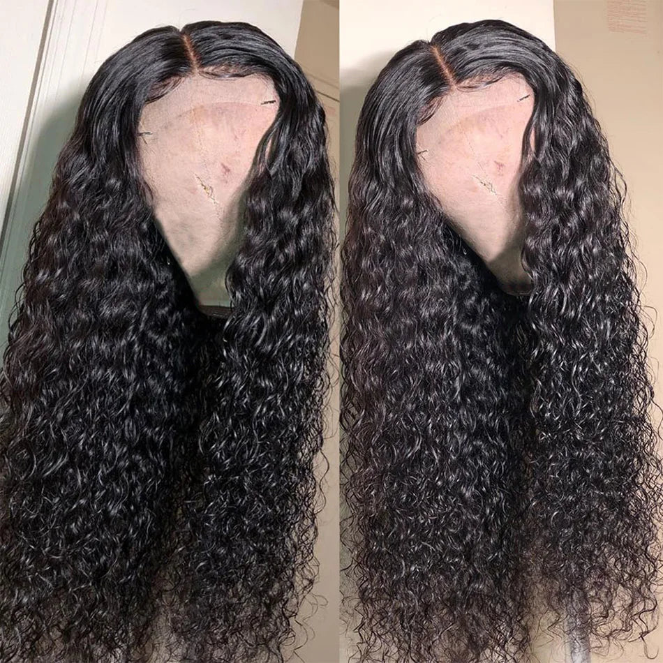 Kinky Curly Human Hair Wigs For Women Deep Wave Frontal Wig Water Wave Lace Front Wig 100% Brazilian Glueless Wigs On Promotion