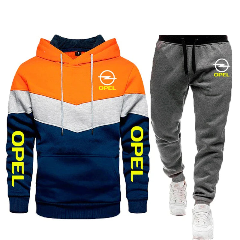 Men's Hoodie Pants Sports Suit OPEL Logo Print Casual Fleece High Quality Unisex Sportswear Jogging Suit Men's 2PCS Set