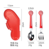 Children Utensil Cute Circle Cutlery Gadget Baby Tableware Set Food Feeding Spoon Fork Stainless Steel Infant Toddler Dinnerware