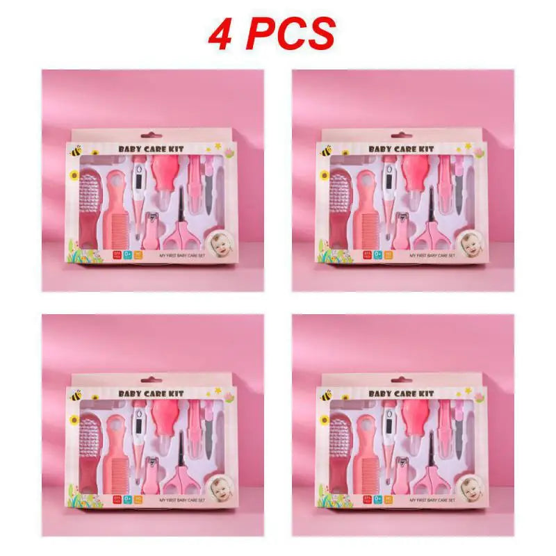 1~8PCS Nasal Aspirator Without Sharp Corners Newborn Infant Care Nail Clipper Set Round Head File Blue Baby Care