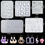 16 Styles Epoxy Casting Molds Set Silicone UV Casting Tools Kits Resin Casting Molds For Jewelry Making DIY Earring Findings