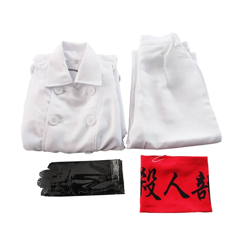 Anime Tokyo Revengers Cosplay Costume Seishu Inui Kokounoi Hajime White Uniform Set Black Dragons Uniform Halloween Party