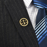 Qi Qi Wu Libra Balance Advocate Lawyer Brooch Justice and Equity Symbol For Men's Shirt Jewelry Lawyers Judge Steel Lapel Pin