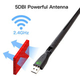 WIFI 6 USB Adapter AX300 Wireless Adapter Wlan Signal Receiver With High Gain Antenna 802.11n For Win10/11 Driver Free