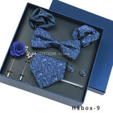 Luxury High Grade Mens Tie Set Nice Gift Box Silk Tie Necktie Set 8pcs Inside Packing Festive Present Pocket Squares