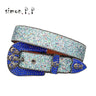 Punk Luxury Strap Diamond Belt Western Crystal Studded Belt Cowgirl Cowboy Rhinestone Belt For Women Men Jean Cinto De Strass