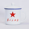 450m Nostalgic Classics Ceramic Cup With Lid China Mao Zedong Retro Drinking Glass Office Creative Tea Pot Imitation Enamel Mug