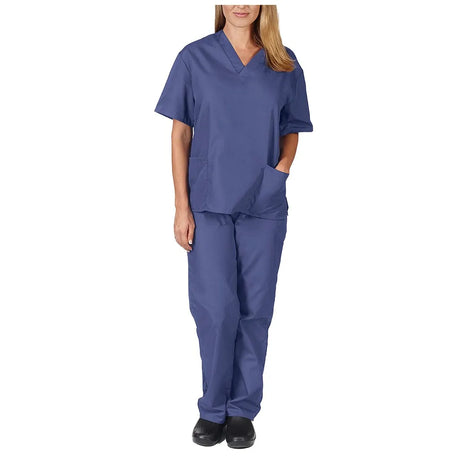 Solid High Quality New Scrub Uniforms Suit Beauty Pet Shop Uniforms Salon Womens Scrub Set Work Wear Scrub Suit Tops + Pants