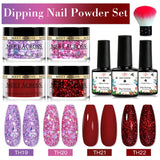 5g Dipping Nail Powder Set Nude Nail Glitter Dipping System Kit For Manicure Nail Art Decorations Natural Dry Without Lamp Cure