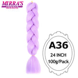 Jumbo Braiding Hair Extensions 24inch Ombre Hair For Braids 5Pcs Box Braid Yaki Texture Synthetic Fiber Fake Hair Mirra’s Mirror