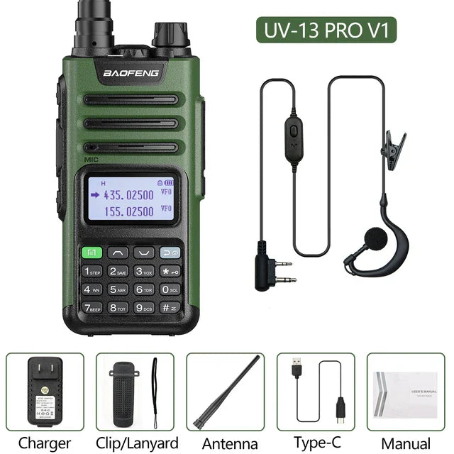 BaoFeng UV-13 PRO V2 V1 Walkie Talkie M-13 Pro Dual Band 999 Channels Type-C  Long Range UV-5R Transceiver Ham CB Two Way Radio