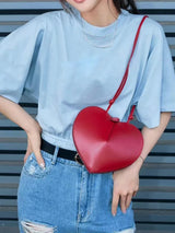 Heart bag women designer cute red black color shoulder bag purse 2023 new handbag wholesale