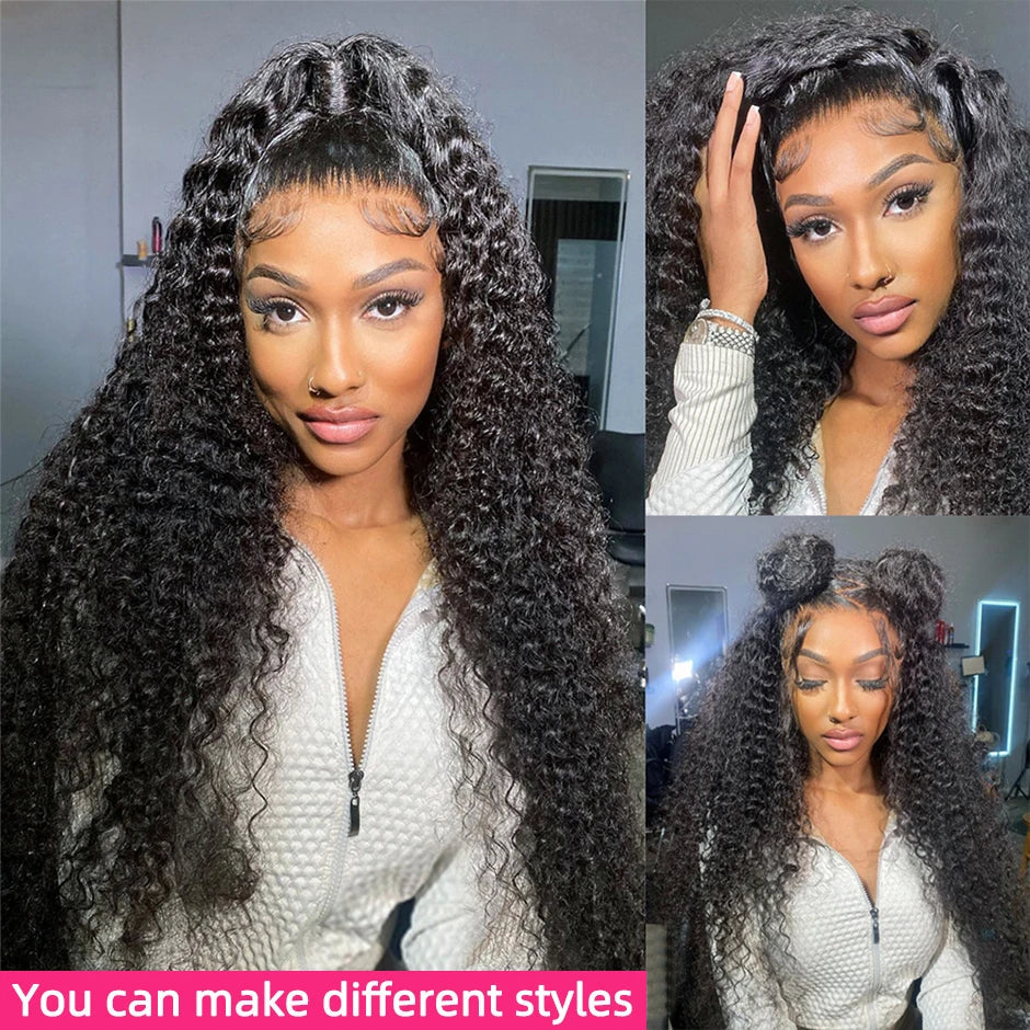 YAWAWE Water Wave 13x6HD Lace Frontal Wigs Brazilian Human Hair Wigs For Women Deep Curly Wear Go Glueless Wig preplucked Precut