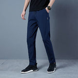 Men's Pants 2024 Casual Business Stretch Slim Fit Elastic Waist Korean Classic Blue Black Gray Male Brand Trousers