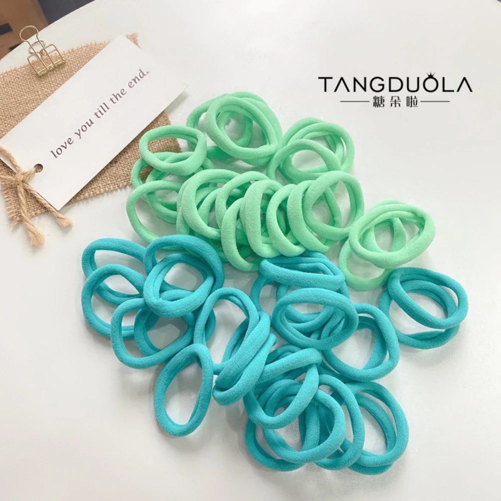 10Pcs Elastic Rubber Band Seamless Gradient Hair Rope Rings Children Cute Colorful Scrunchie Girls Ponytail Hair Accessories