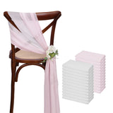 24 Pcs 17x275cm Chiffon Chair Sashes 12 Set Sage green Chair Sash Wedding Chair Covers Ribbon Wedding Party Aisle Chair Decor