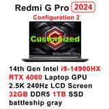 Xiaomi Redmi G Pro 2024 E-Sport Gaming Laptop Intel i9-14900HX 16G/32G 1TB SSD RTX4060 GPU 16" LCD 240Hz Screen Game Notebook