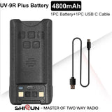 Baofeng UV-9R Battery USB C Charge 4800mAh Li-ion 7.4V UV-9R Pro UV-9G GMRS-9R UV-9R Plus BF-T57 Walkie Talkie Accessory 2800mAh