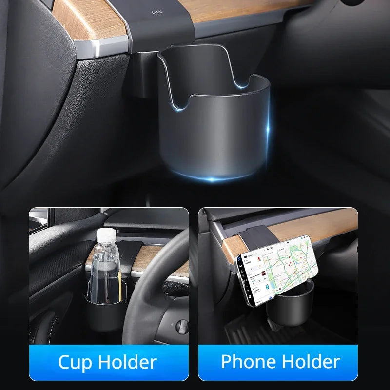 For Tesla Model 3/Y Dashboard Cup Holder Auto Front Instrument Panel Organizer for Tesla Stowing Tidying Organizer Car Interior