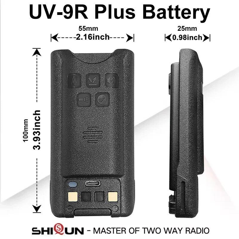 Baofeng UV-9R Battery USB C Charge 4800mAh Li-ion 7.4V UV-9R Pro UV-9G GMRS-9R UV-9R Plus BF-T57 Walkie Talkie Accessory 2800mAh