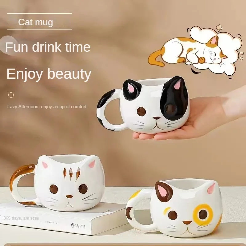 Creative Cat Shaped Mug Cups of Coffee Cup to Go Personalized Gifts Cute and Different Cups Ceramics & Pottery Original Mugs Bar